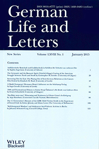 Cover of the journal German Life and Letters