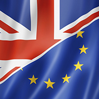 Composite image of the Union Jack and the European Union flag to represent the referendum debate