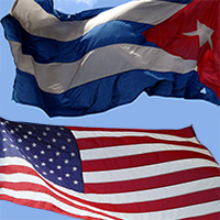 American and Cuban flags