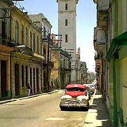 A street in Havana, photo taken by William Rowlandson