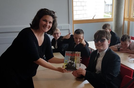 Kelli Rudolph with pupils from DGS for Boys