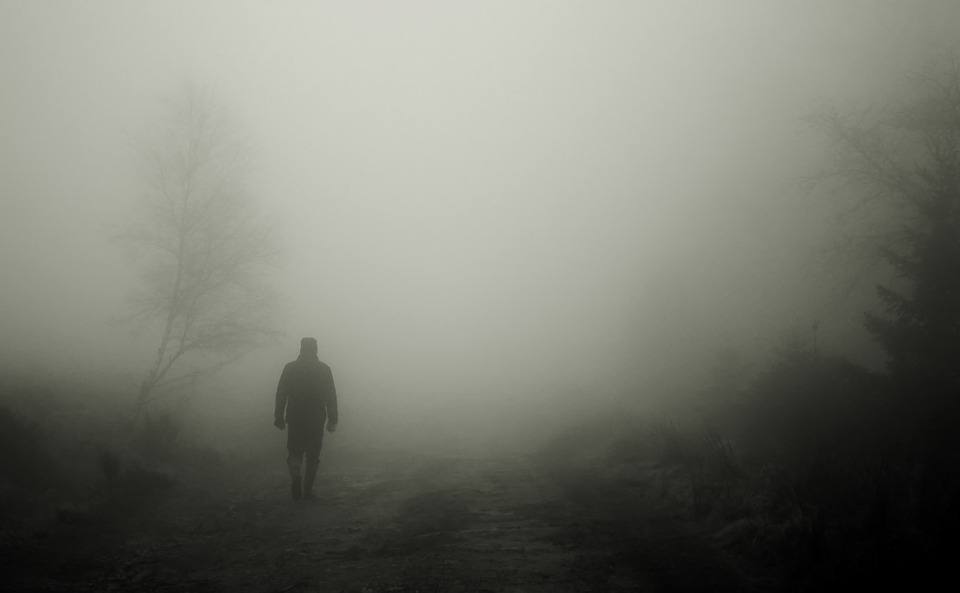 walker in the fog