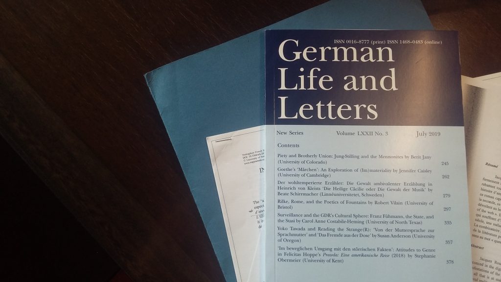German life and letters cover