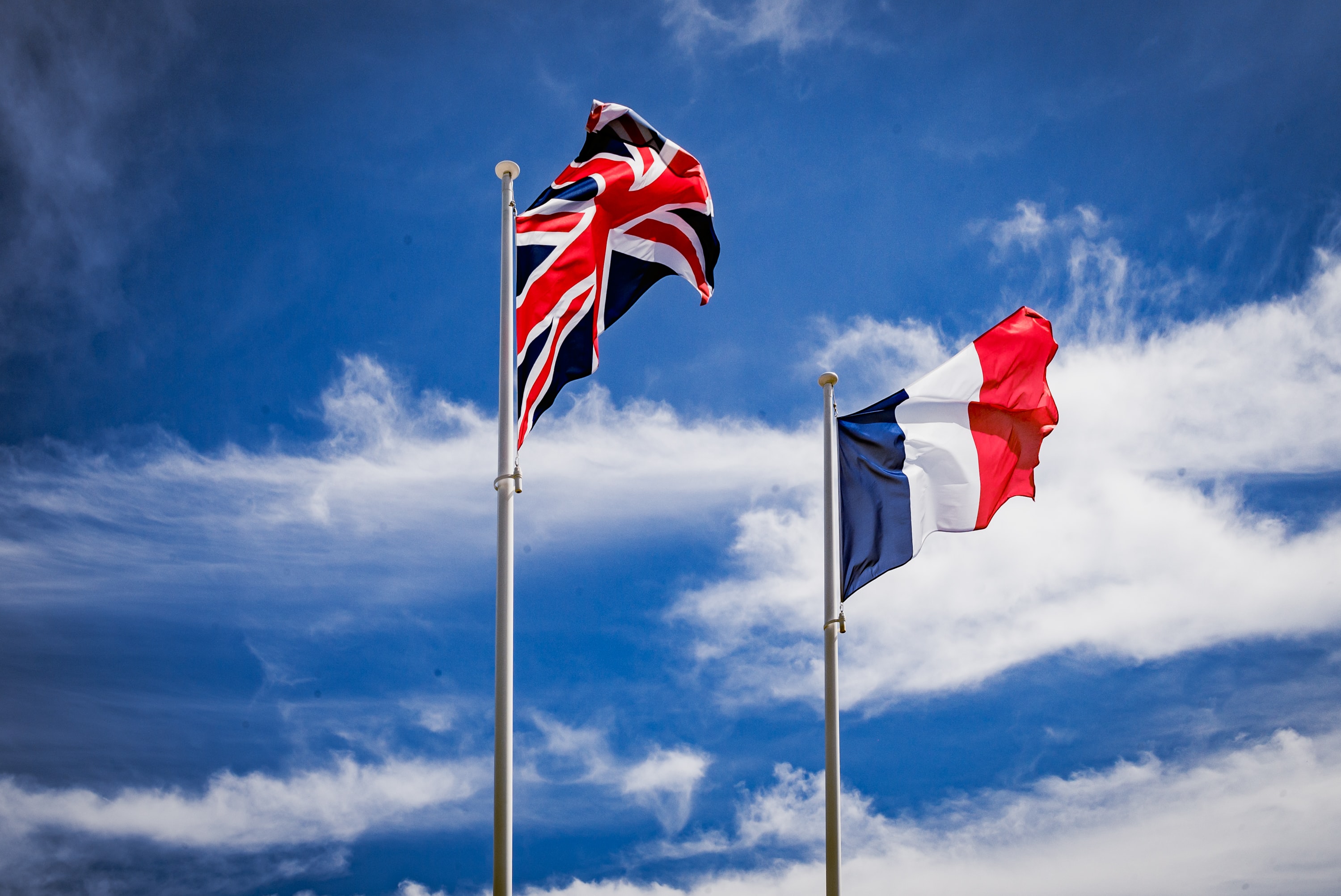 British and French flags