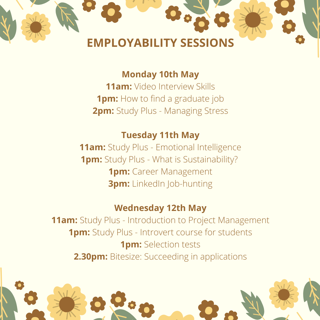careers events week beginning 10 May