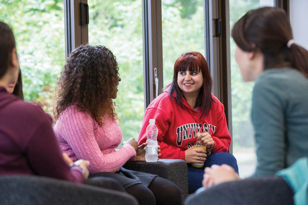 Students talking at the University of Kent