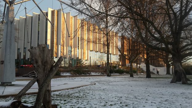 Templeman Library in the snow