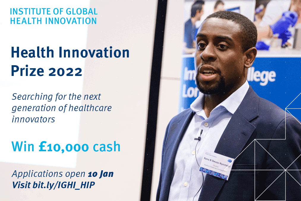 Health Innovation Prize 2022. Win £10,000 cash.