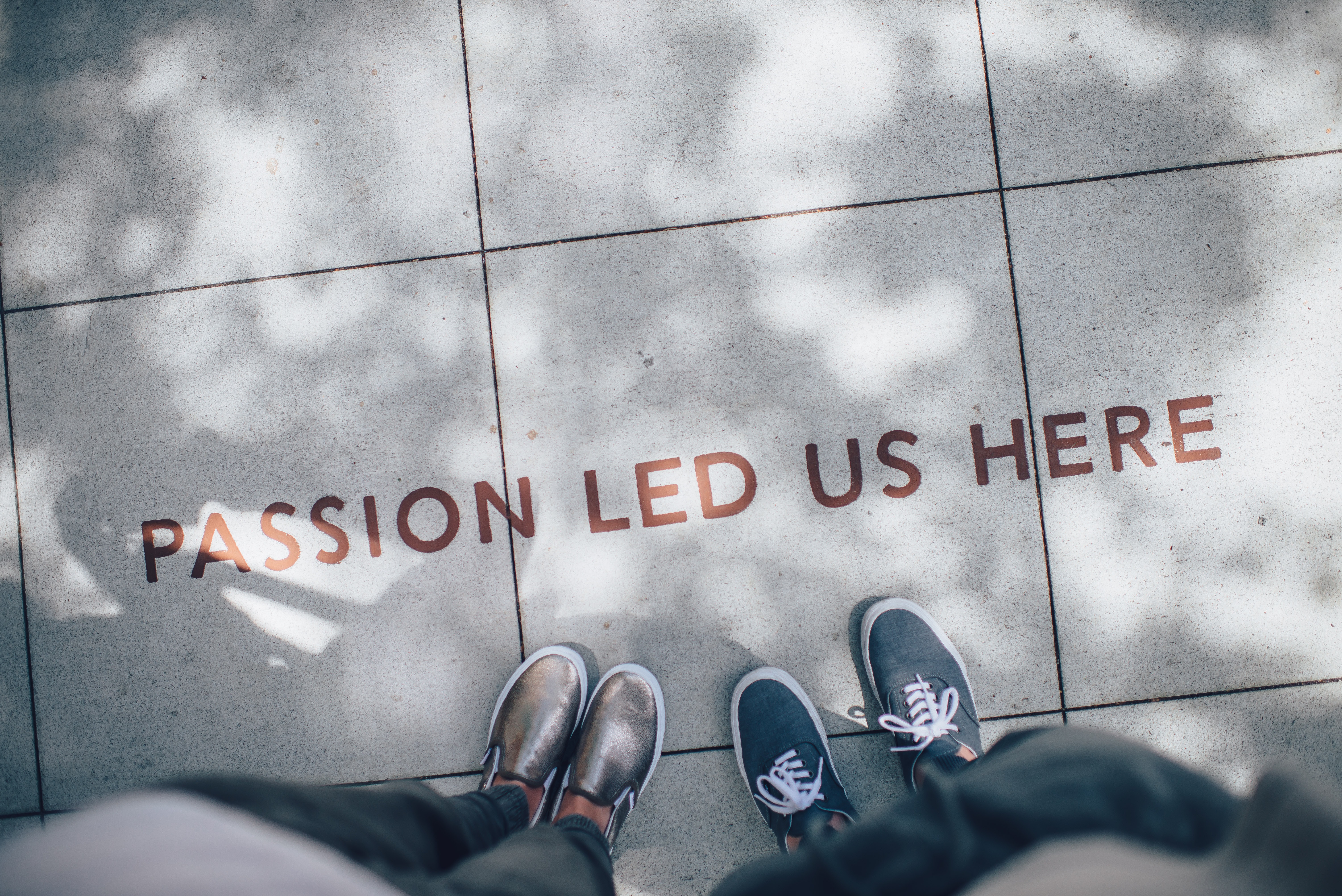 "Passion led us here" printed on ground