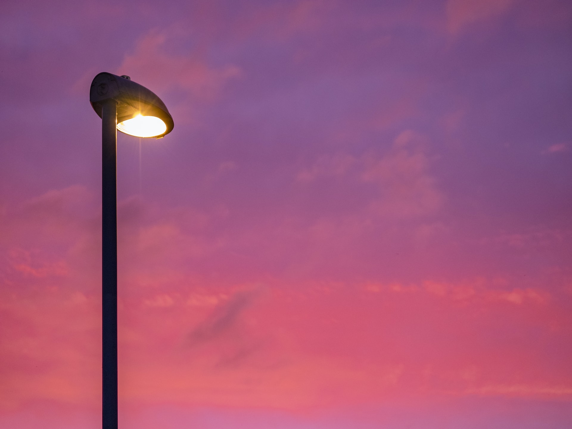 Sunset with lamppost