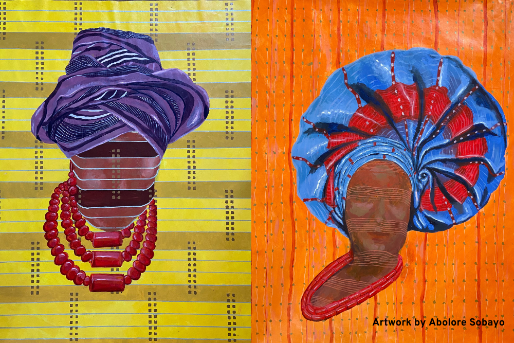 ARtwork by Abolore - women in colourful headwraps