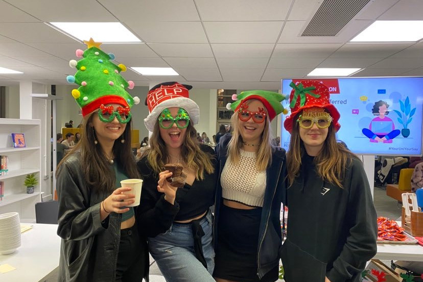 Group of students wearing festive costumes