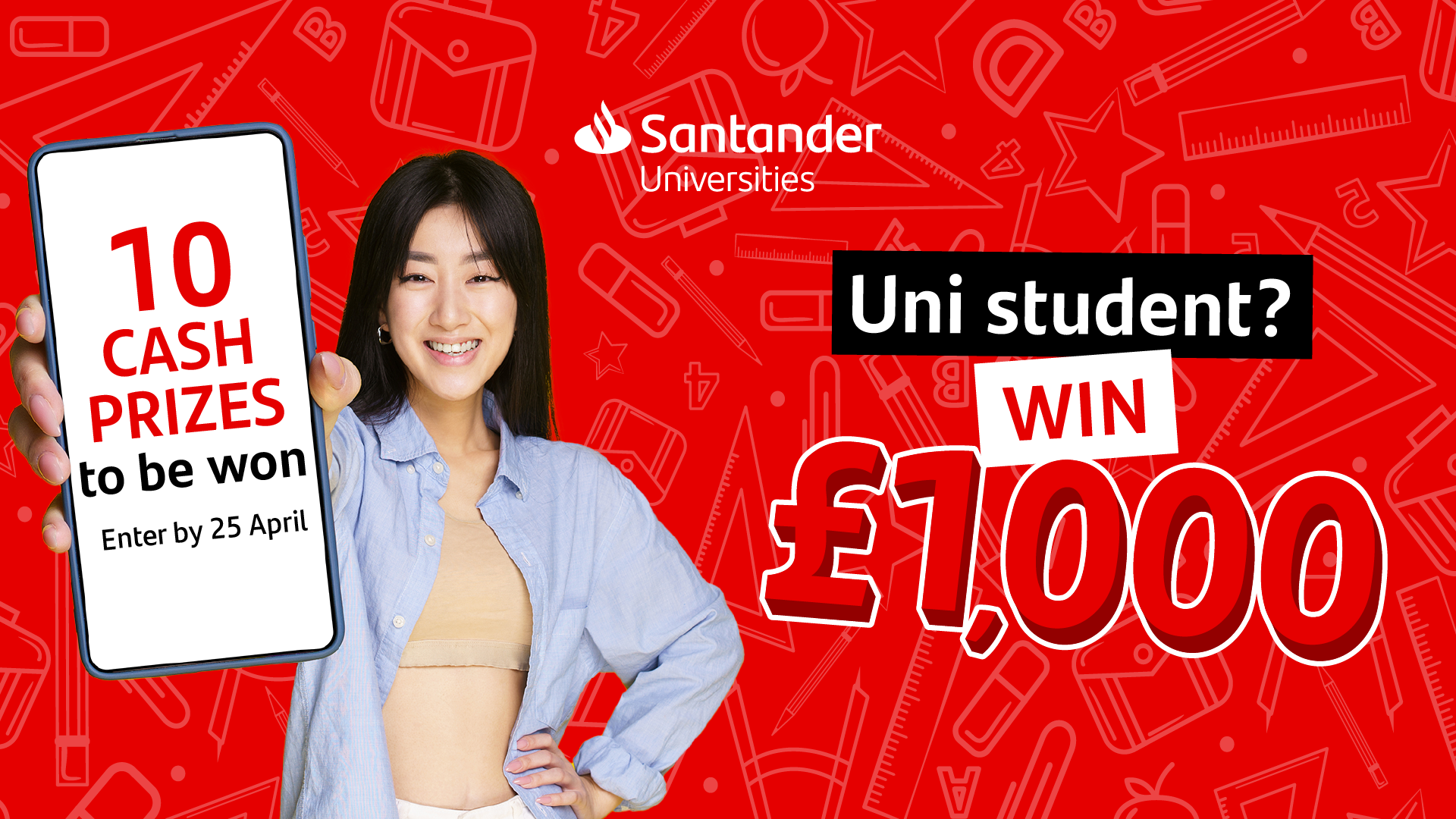 uni student? 10 £1,000 cash prizes to be won