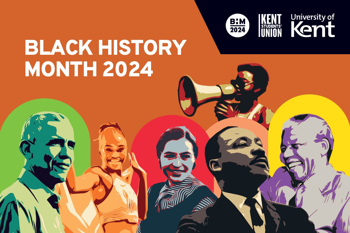 Black History Month 2024 with graphic of key Black figures