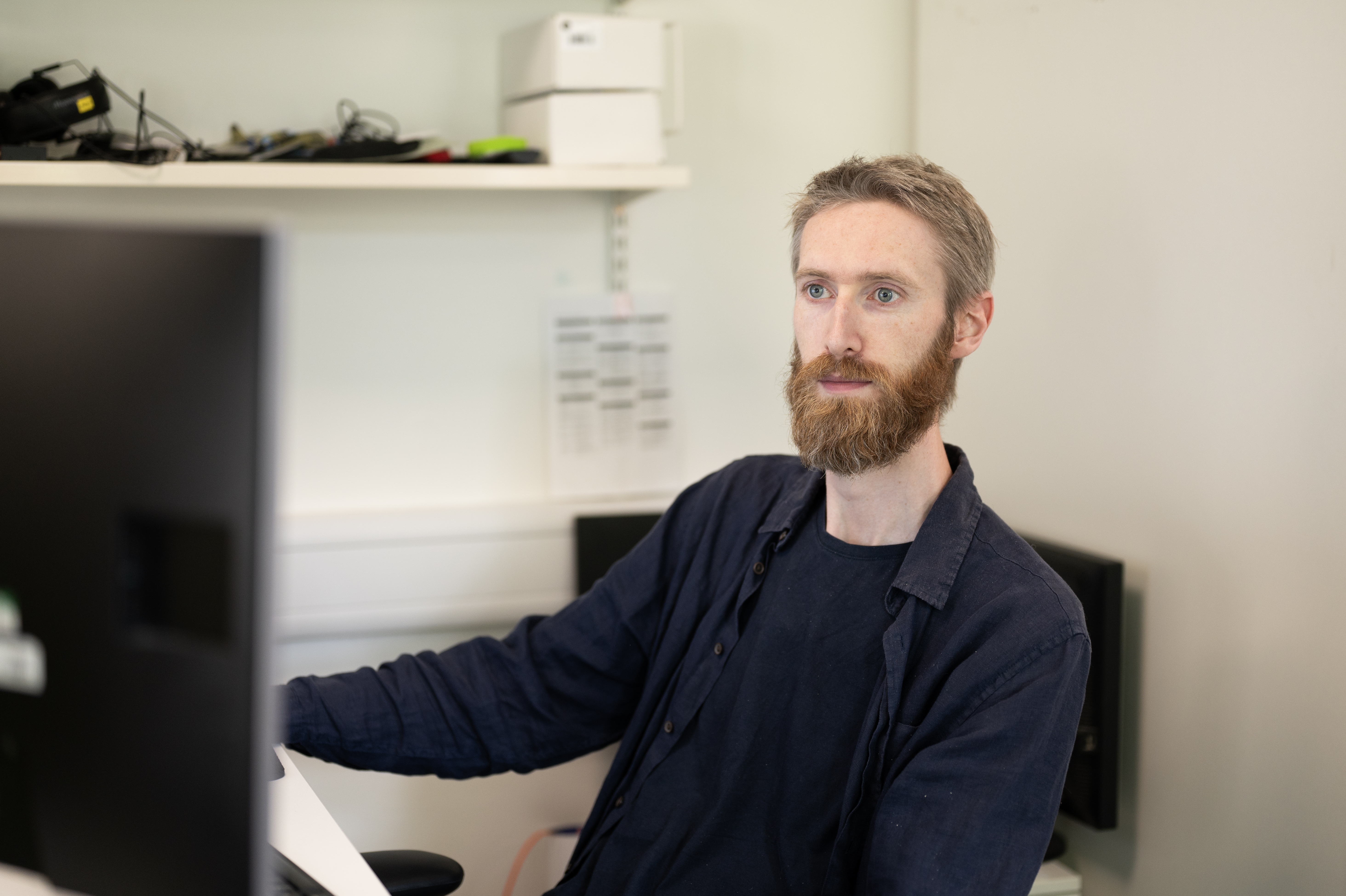 Staff member using computer