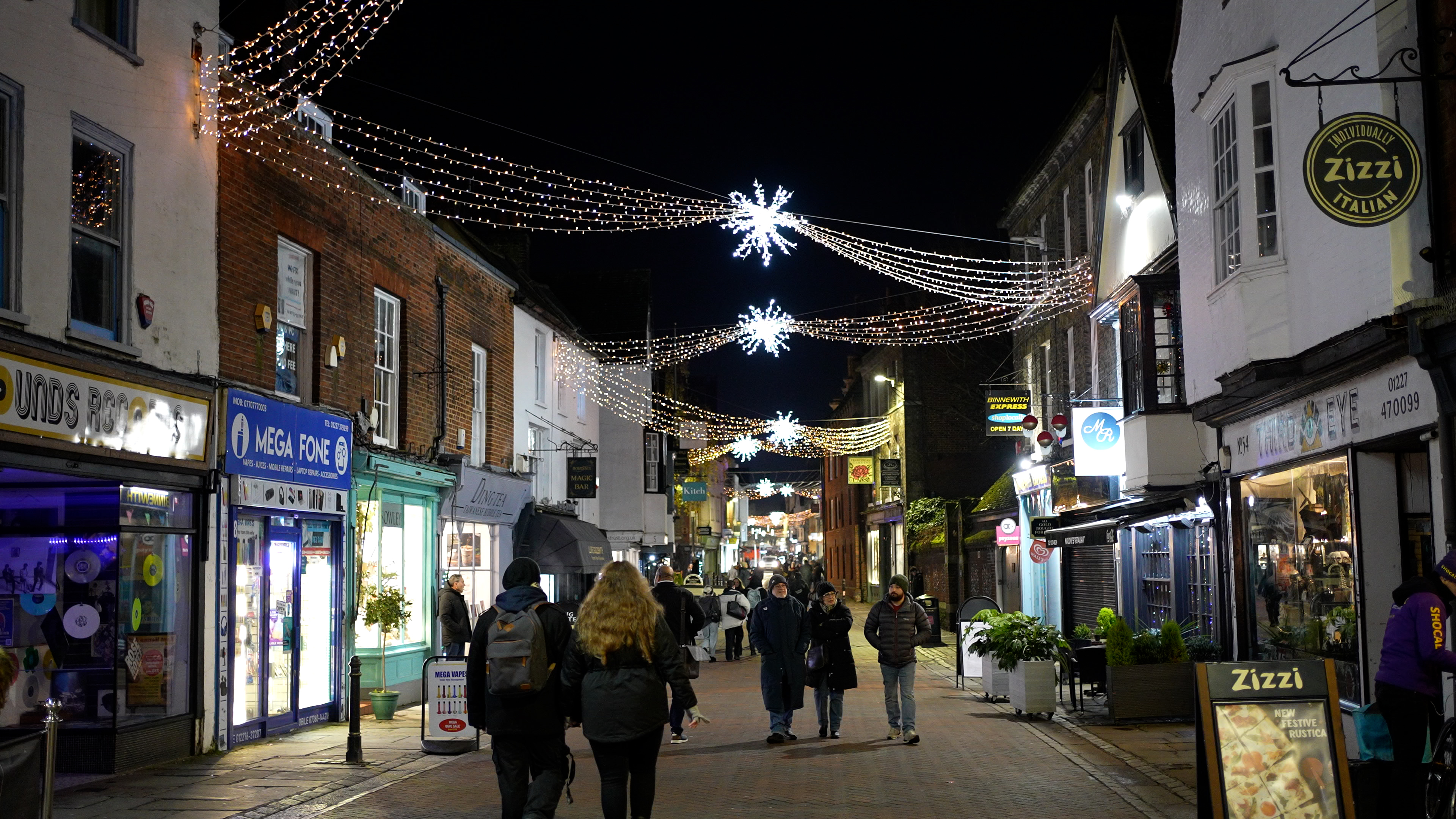 Canterbury highstreet at Christmas