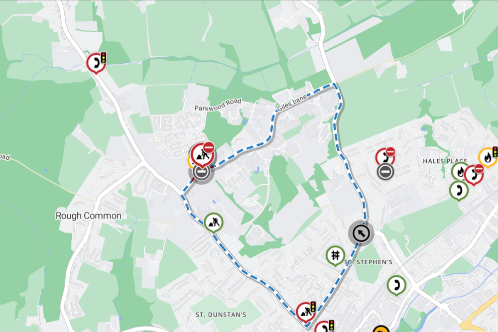 Map showing part closure of Giles Lane