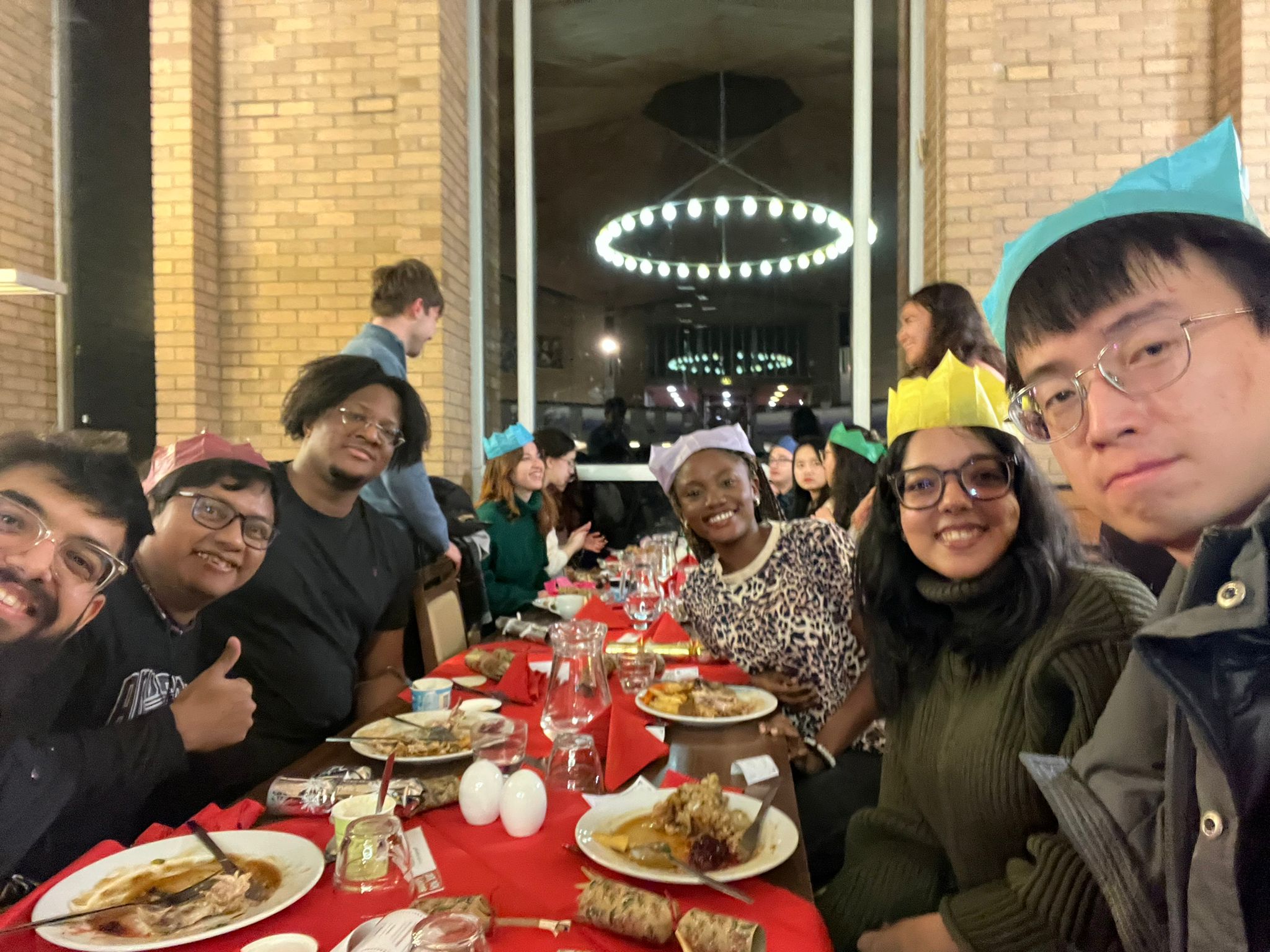 Students enjoying their New Year's Dinner