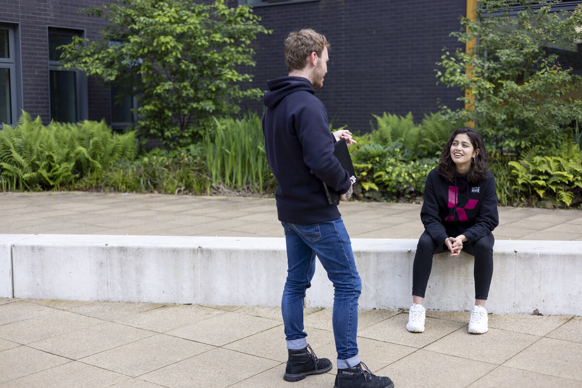 Two students talking