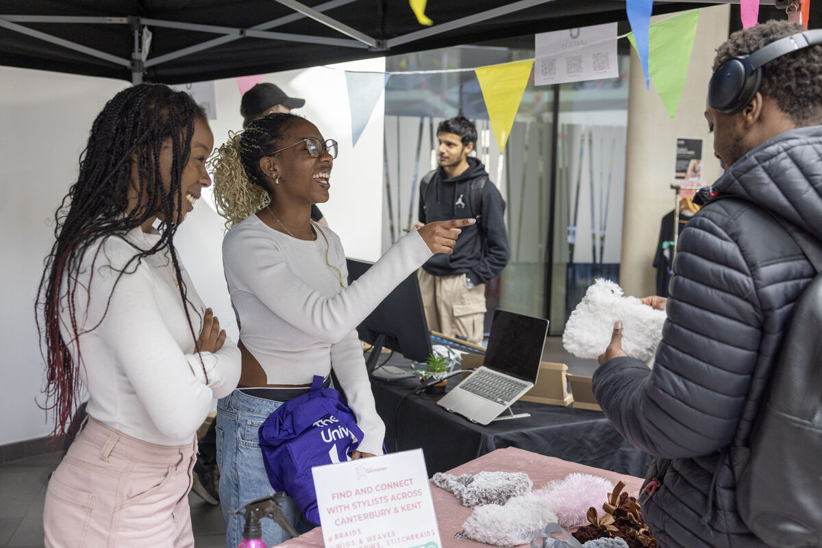 Students at ASPIRE business market