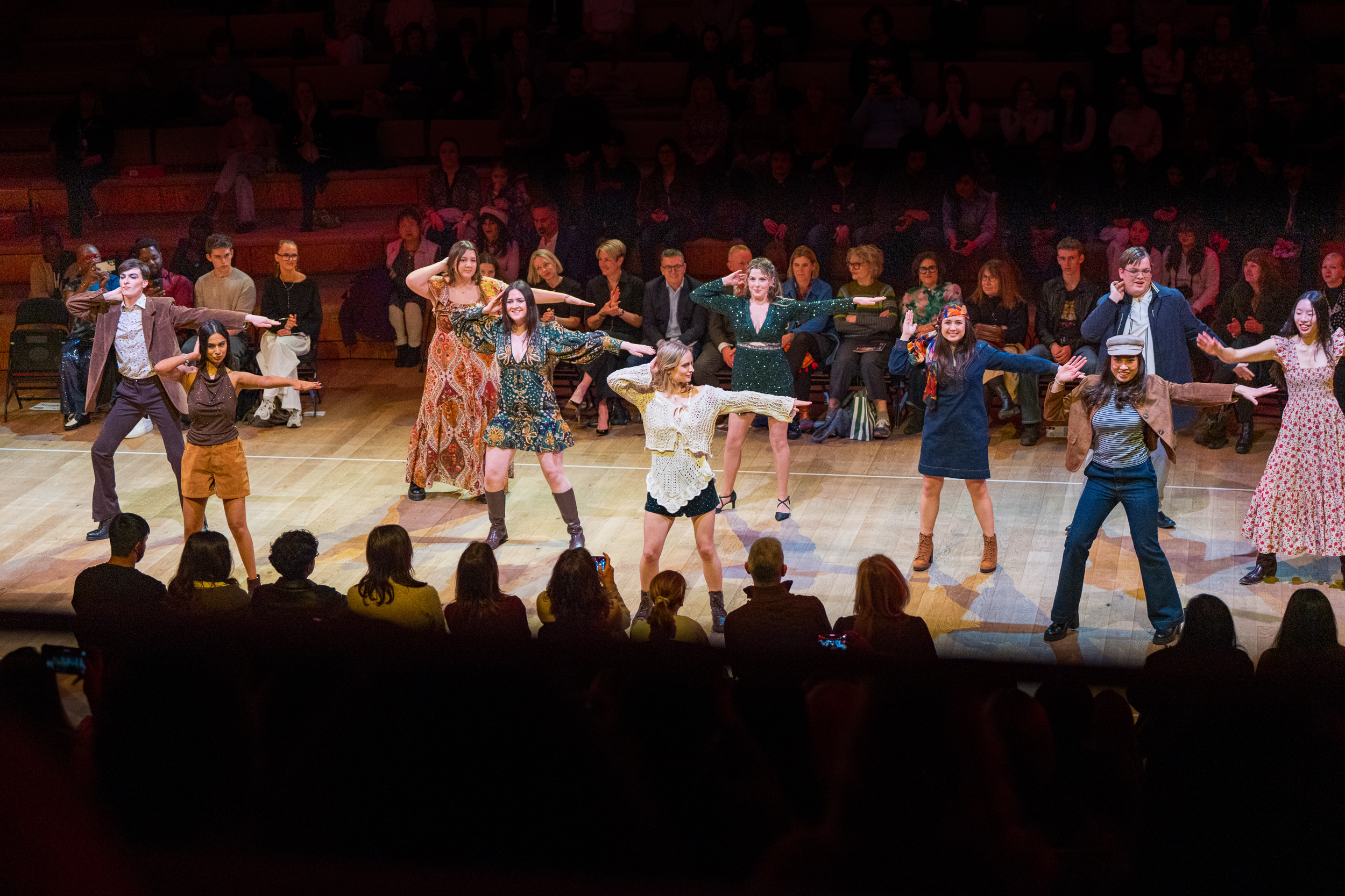 Students performing during Threads and Legends fashion event with Fenwick.