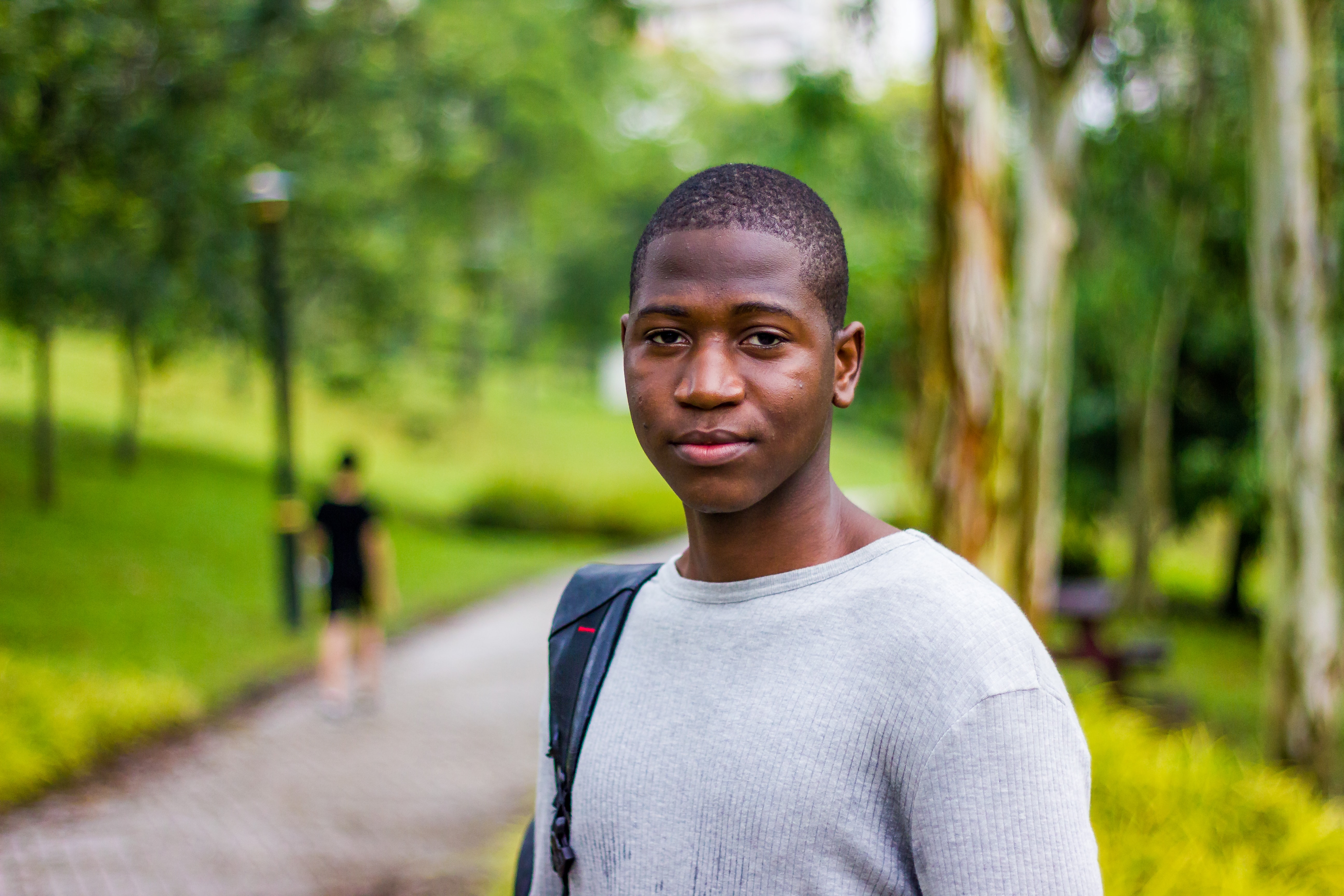 young black male looking directly at the camera