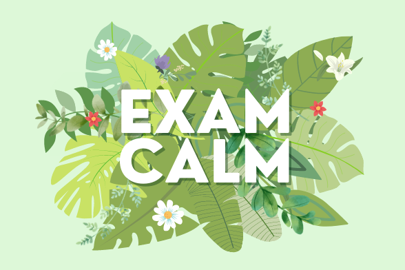 green foliage with 'Exam Caklm' text