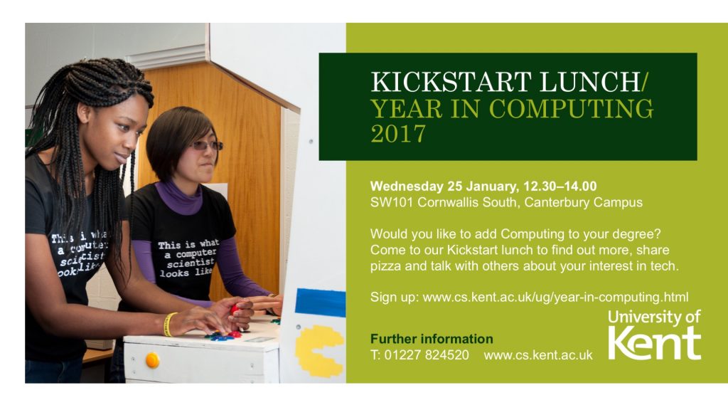 poster of kickstart lunch for Year in Computing 2017